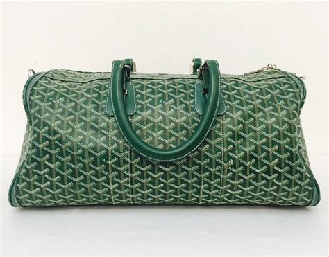 green goyard open duffle bag